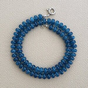 DARK BLUE JADE NECKLACE--20"